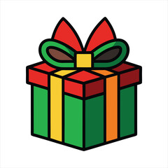 Christmas present gift box vector