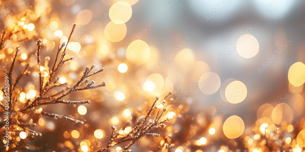 Poster christmas festive background with bokeh and lights. image. created with generative ai technology