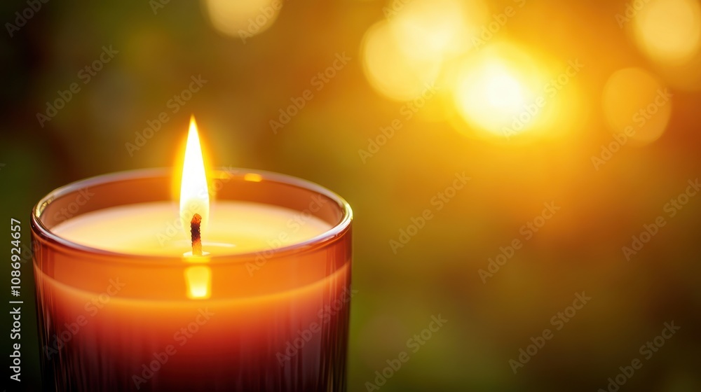 Poster candlelight serenity relaxing ambiance nature setting visual art warm glow perspective