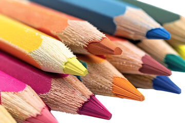 A vibrant colored pencil stands out capturing its intricate details