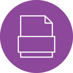 Filing Box line circle icon