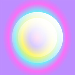 Abstract square1 into 1 ratio background with pink purple yellow sky blue radial and glowing circle overlapping