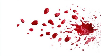 Dynamic red paint splashes art studio digital illustration creative environment abstract concept