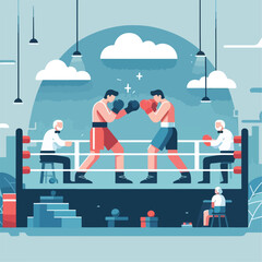 vector image of a person doing boxing