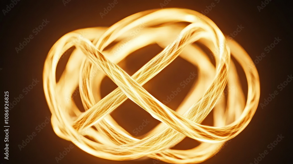 Aufkleber dynamic golden energy sphere abstract art digital design modern environment close-up view conceptual