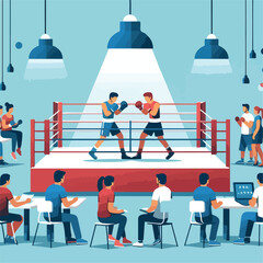 vector image of a person doing boxing