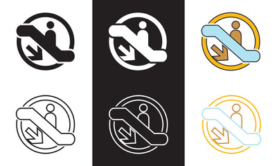 Escalator icon. Escalator  design symbol for apps and websites.  isolated on white and black background. vector illustration. EPS 10