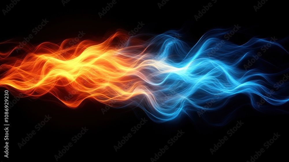 Aufkleber dynamic waves of energy abstract visuals digital art dark background motion concept