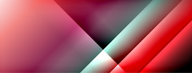 Fototapeta premium Dynamic shadow lines with gradient colors geometric background