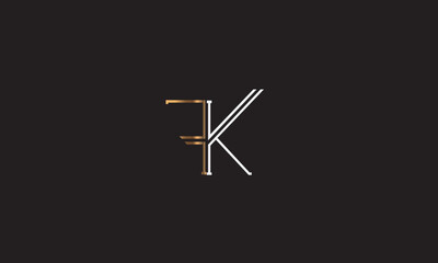 FK, KF , F , K , Abstract Letters Logo Monogram	