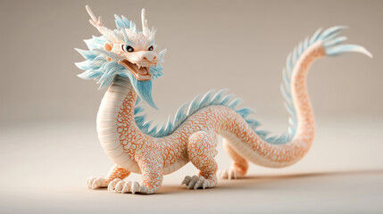 Obraz premium This striking dragon figurine captures the essence of Chinese New Year, featuring vibrant colors and detailed design that symbolizes luck and prosperity