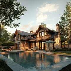 Fototapeta premium Country Style House Prompts