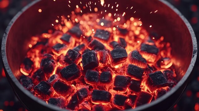 Grilling event charcoal flames backyard cooking evening close-up fire safety tips