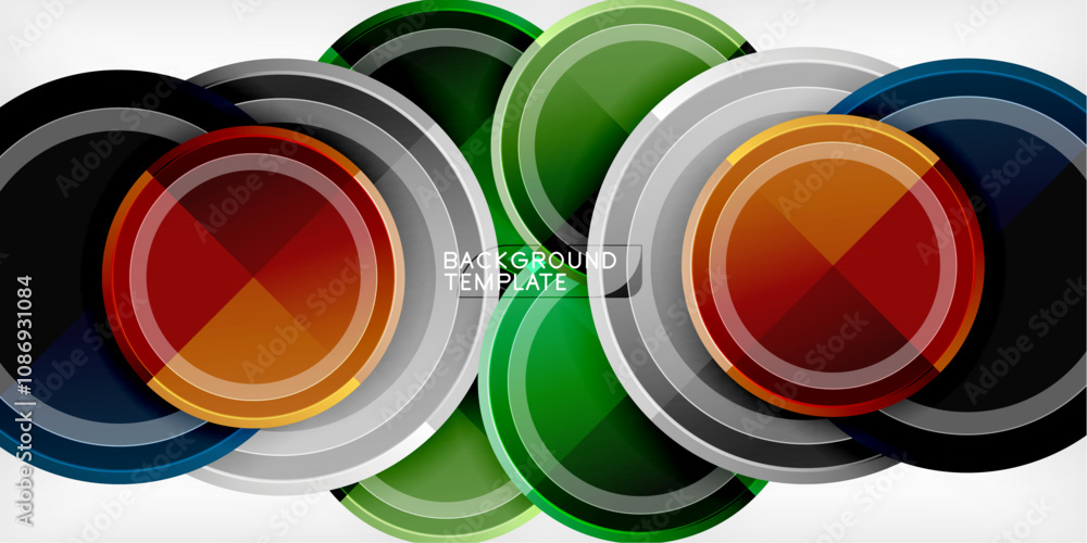 Aufkleber Minimal geometric abstract background. Circle triangle design