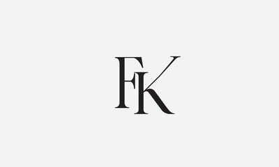 FK, KF , F , K , Abstract Letters Logo Monogram	