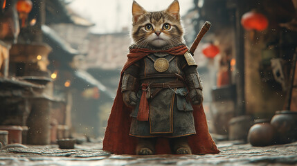 戦場へ向かう勇者の猫