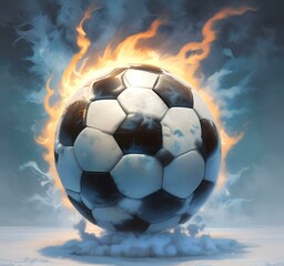 Fototapeta premium Illustration of glowing football ball.