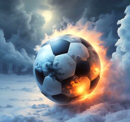 Naklejka premium Illustration of glowing football ball.