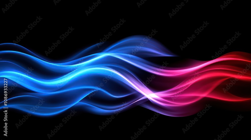 Poster dynamic colorful waves abstract art digital creation modern aesthetic vibrant environment artistic v