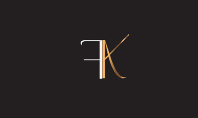 FK, KF , F , K , Abstract Letters Logo Monogram	