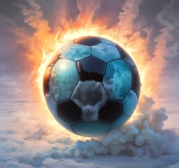 Fototapeta premium Illustration of glowing football ball.