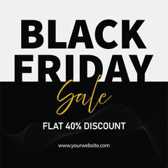 Black Friday Square Post with Waves Social Media Ad Post