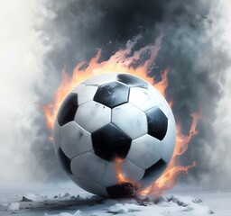 Fototapeta premium Illustration of glowing football ball.
