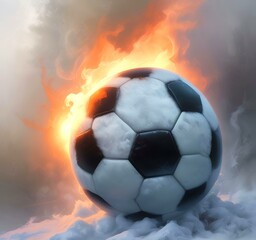 Fototapeta premium Illustration of glowing football ball.