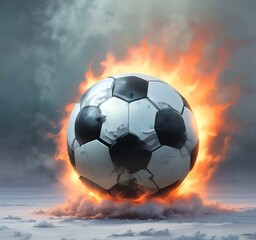 Fototapeta premium Illustration of glowing football ball.