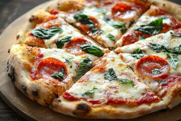 Delicious Pizza on Table Close Up