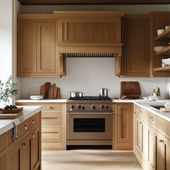Nordic Kitchen with Wood Cabinets