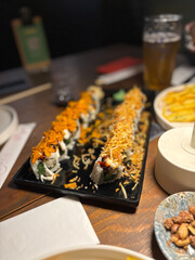 Sushi Platter Vibrant and Fresh served at Restaurant.