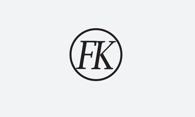 FK, KF , F , K , Abstract Letters Logo Monogram	