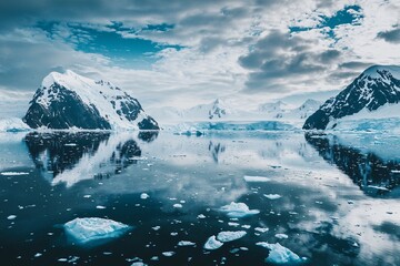 Serene Glacial Landscape: Reflections on an Icy Wonderland