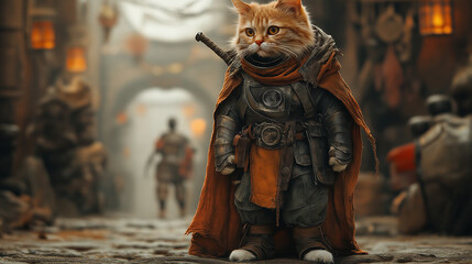 戦場へ向かう勇者の猫