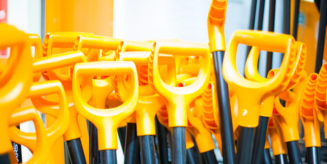 Background of Snow Shovel Handles