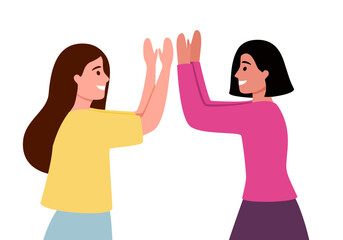 Friends greeting or supporting each other. Informal hi gesture. Concept of friendship, partnership and success. © Orapun