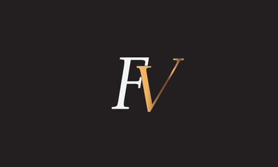 FV, VF , F , V , Abstract Letters Logo Monogram	