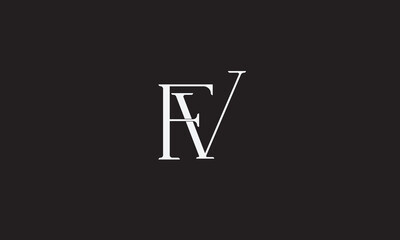 FV, VF , F , V , Abstract Letters Logo Monogram	