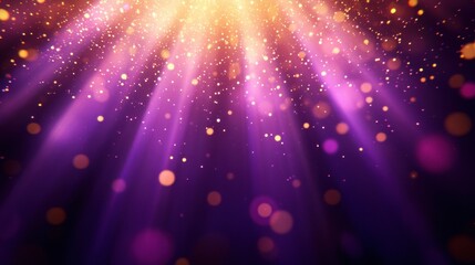 Fototapeta premium Purple background with glowing lights. This photo can be used for adding a festive and magical atmosphere to any design.