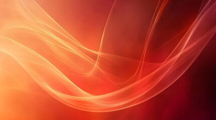 Fototapeta premium Abstract background featuring smooth flowing waves in vibrant shades of orange and red, creating a warm and energetic atmosphere, ideal for various creative projects