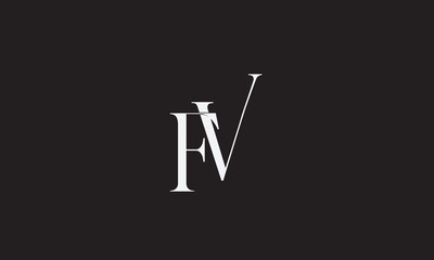 FV, VF , F , V , Abstract Letters Logo Monogram	