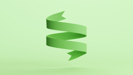 Green badge shield insignia emblem stamp banner shape design element neutral monochrome soft tones pale light mint tones pastel green background 3d illustration render