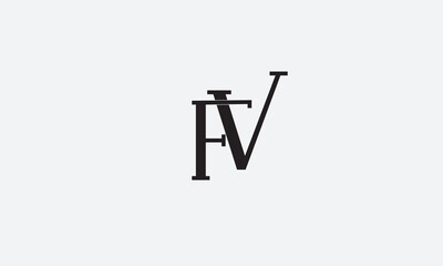 FV, VF , F , V , Abstract Letters Logo Monogram	