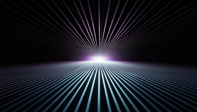 Light Speed, Hyperspace, Warp Travel Background with Vanishing Point and Glowing Rays