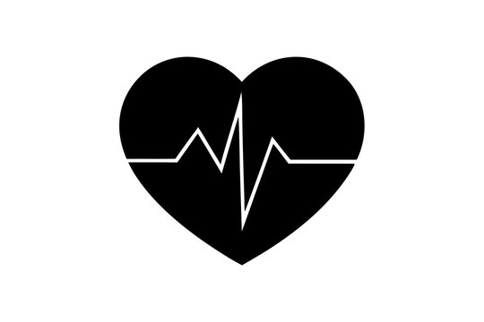 recommend clip art: Heart with Pulse Line - Minimalistic Heartbeat Icon Vector Design