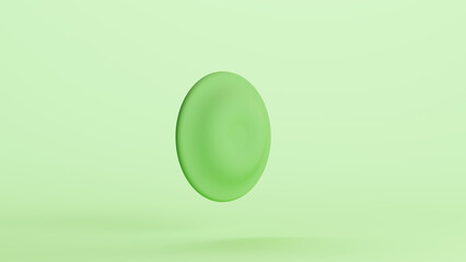 Green bionic hardware bolt screw shape component technology design element neutral monochrome pale light mint tones pastel green background 3d illustration render	
