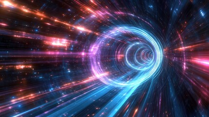 Fototapeta premium Space curvature propulsion, using the curvature of space-time for faster-than-light movement