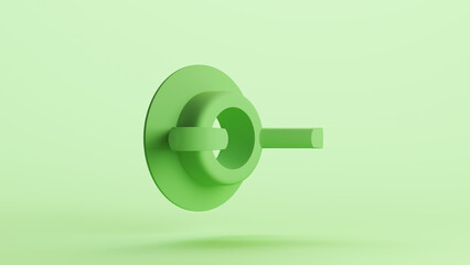 Green bionic hardware bolt screw shape component technology design element neutral monochrome pale light mint tones pastel green background 3d illustration render	
