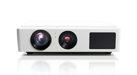 Front view of a white projector isolated